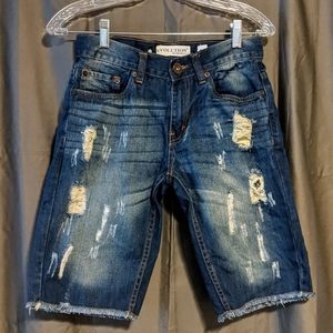 Evolution distressed jean shorts